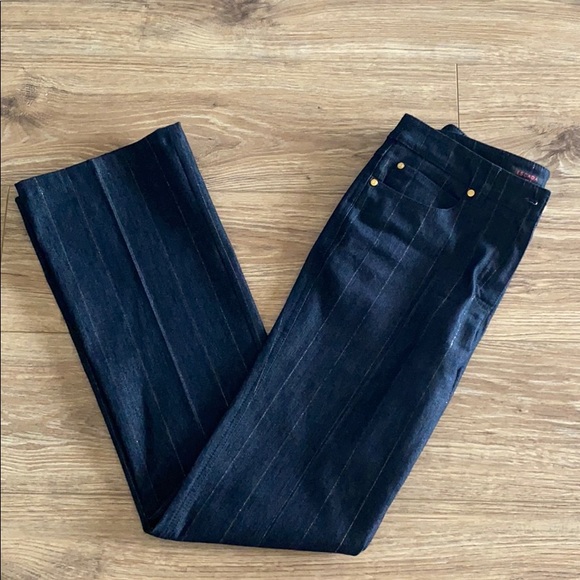 👖 Escada Gold Pin Striped Jeans 👖